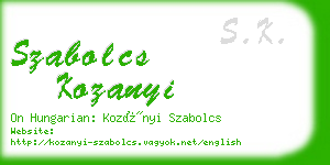 szabolcs kozanyi business card